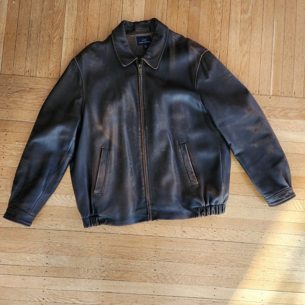 Brooks Brother 346 Leather Bomber Jacket